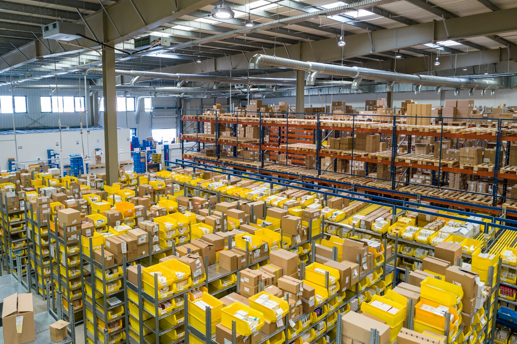Industrial warehouse storage and supply inventory